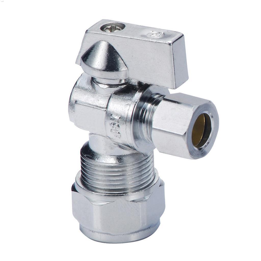 5/8" x 3/8" Compression Quarter Turn Angled Supply Stop