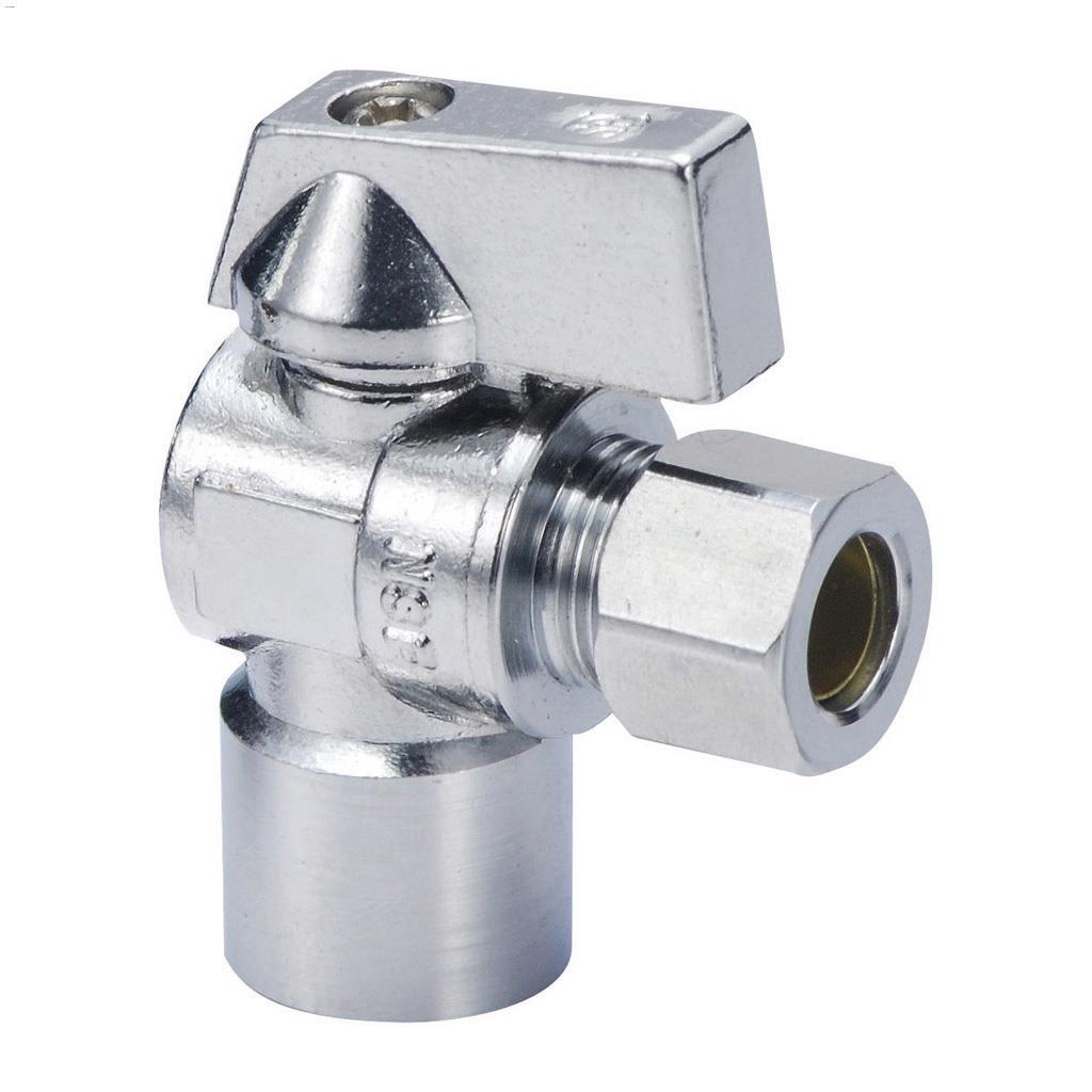 Butée angulée quart de tour 1/2" soudée x 3/8" compression