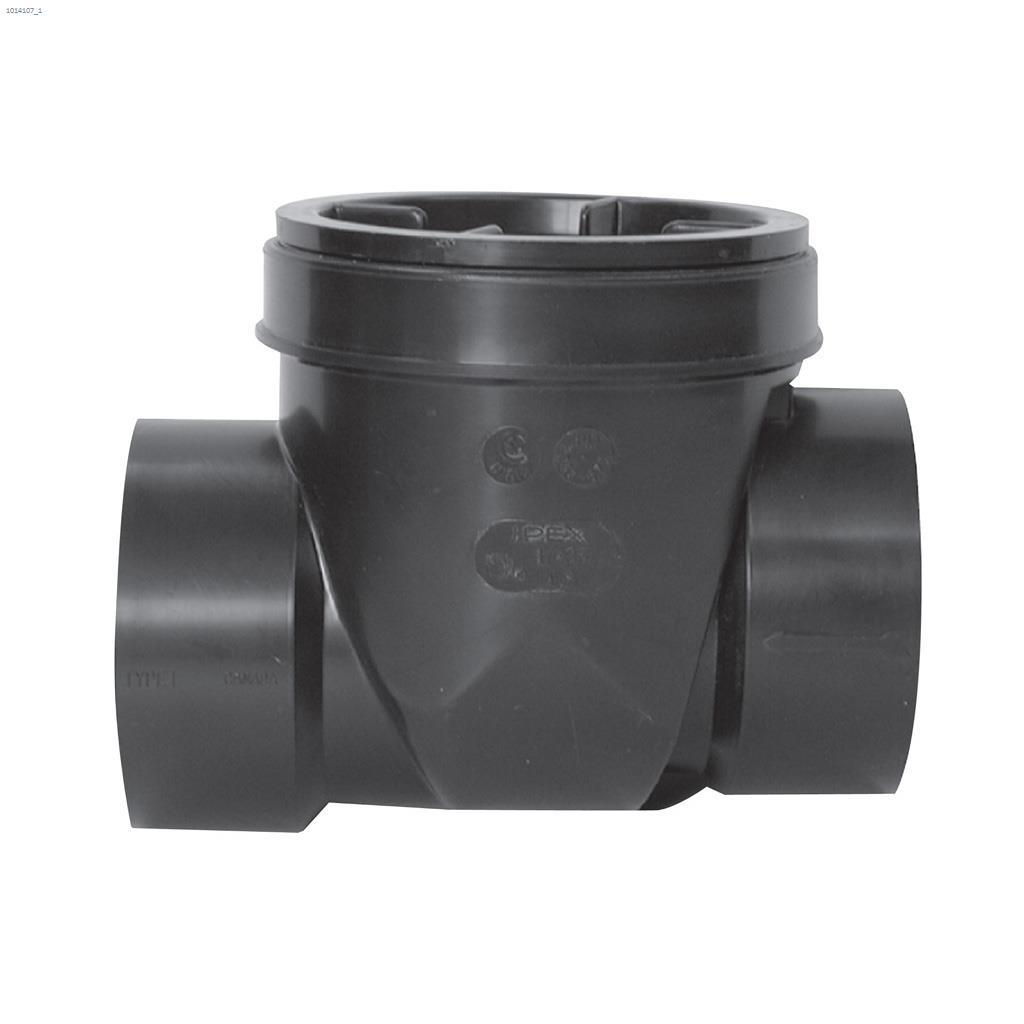 2" Hub x Hub x MPT ABS Backwater Valve With Threaded Cap