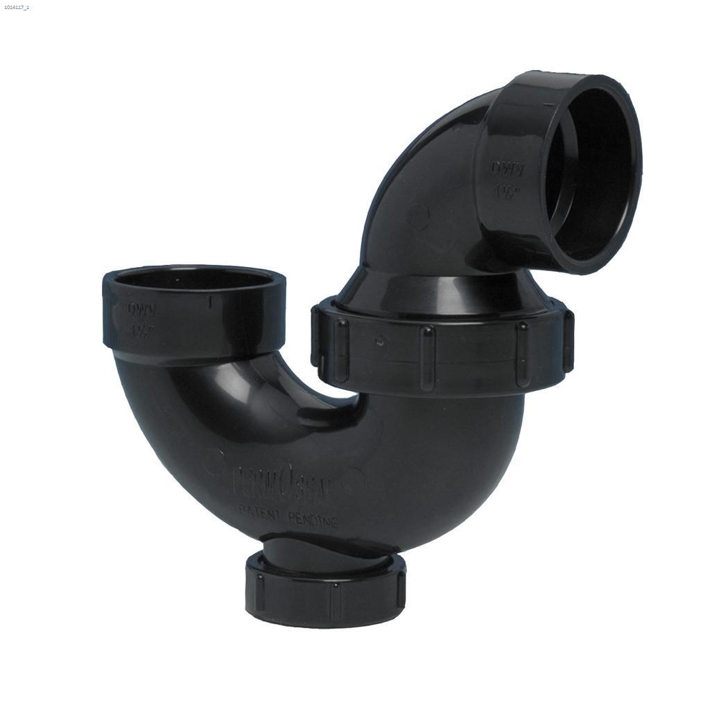 1-1/2" Hub ABS P-Trap Union Pivot With Cleanout
