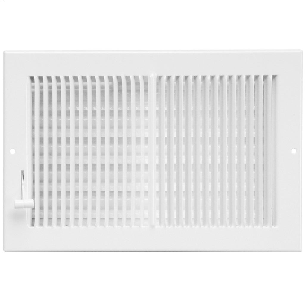10" x 6" White Louvered Design Multi-Shutter Register