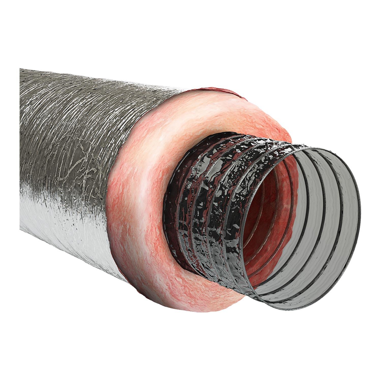 Gaine d’air isolée argent de 4 po x 25 po