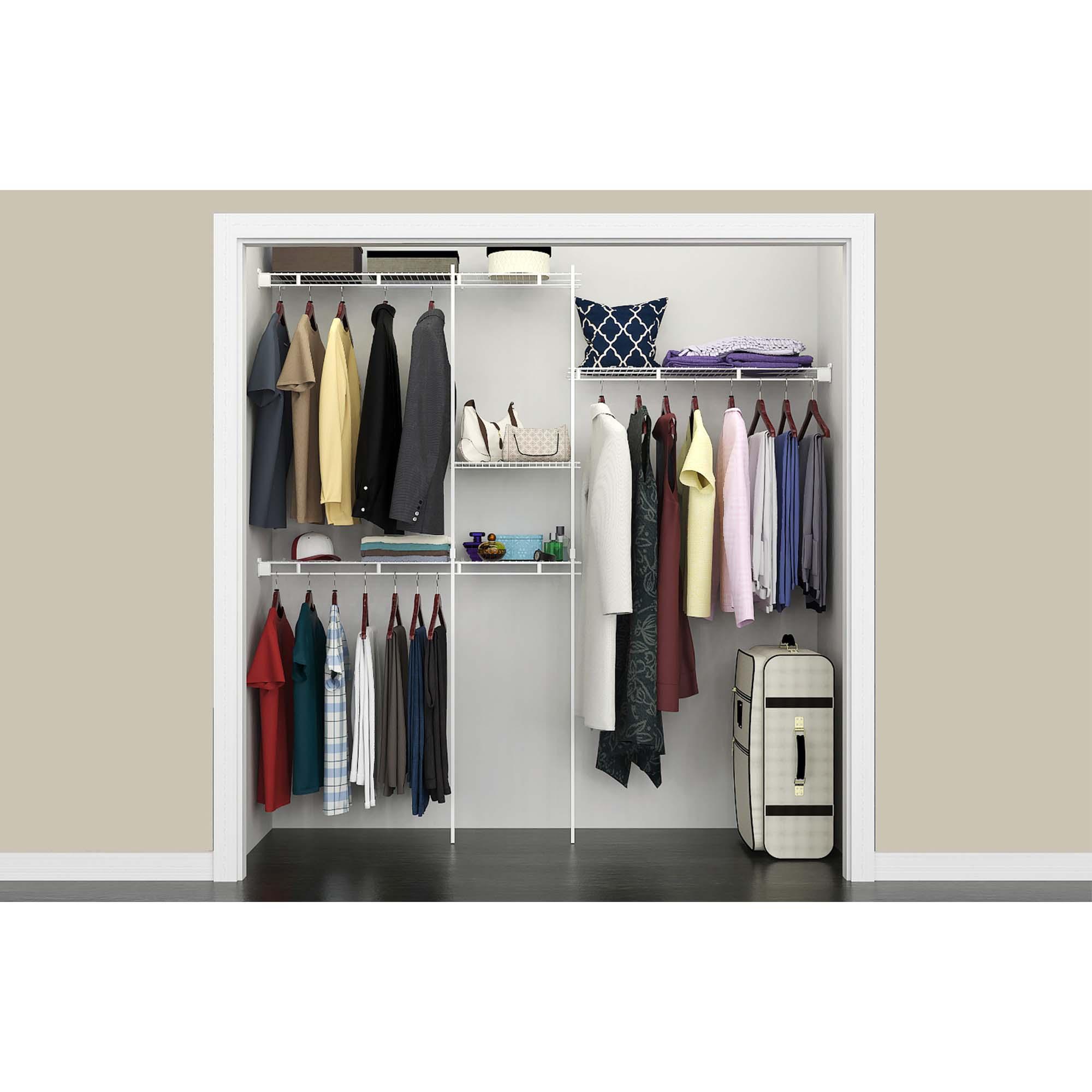Organisateur de placard en acier blanc 96" x 12"