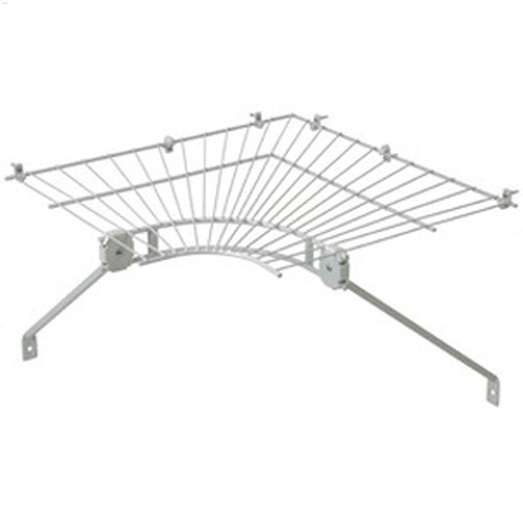 Étagère acier blanc ensemble de coin pour tringle 12" x 19"