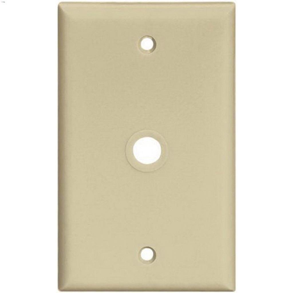 Ivory Thermoset (1) Telephone/Coaxial Opening Wall Plate