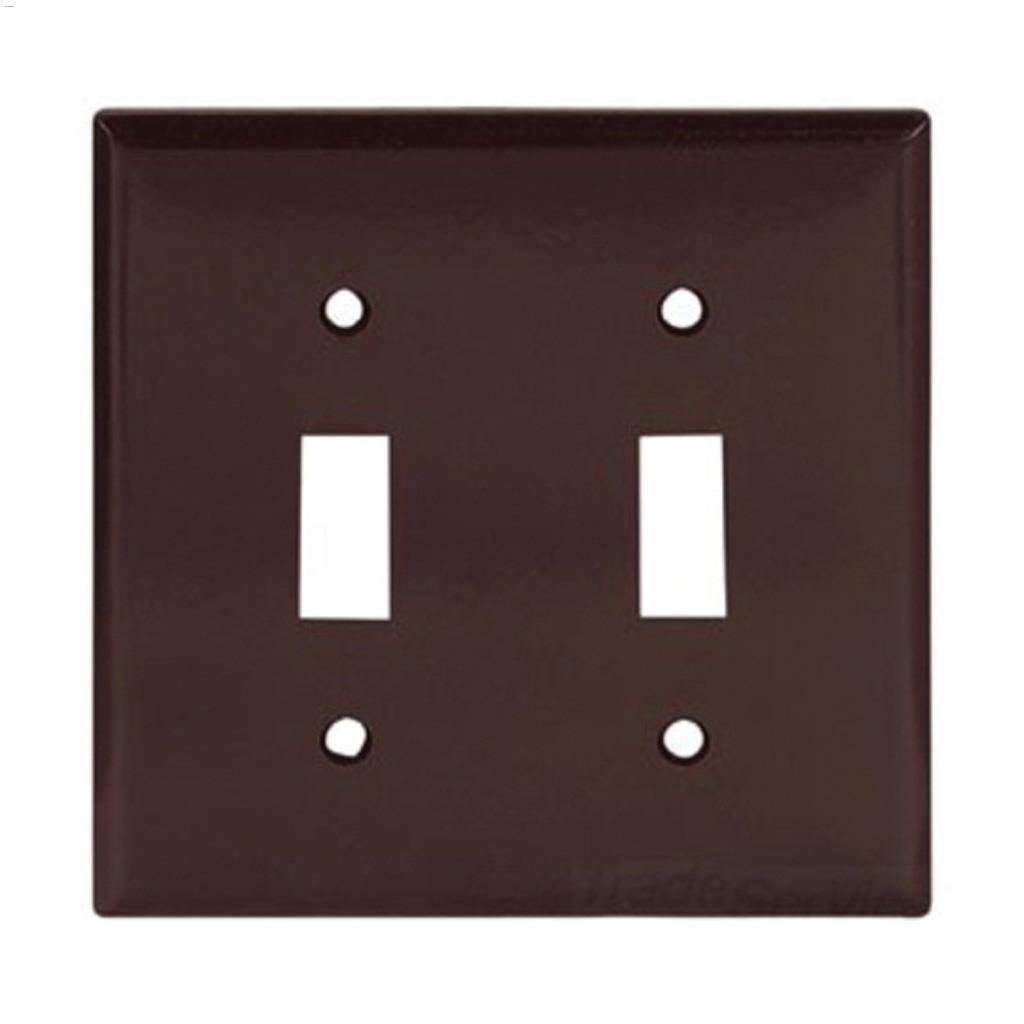 Brown Thermoset (2) Toggle Switch Wall Plate