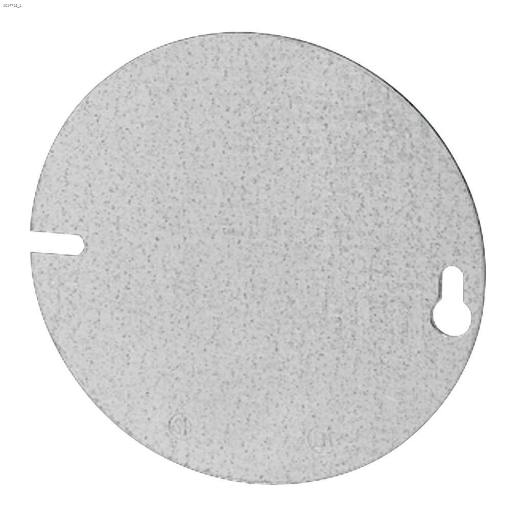 tradeSelect 4" Metal Round Blank Flat Box Cover