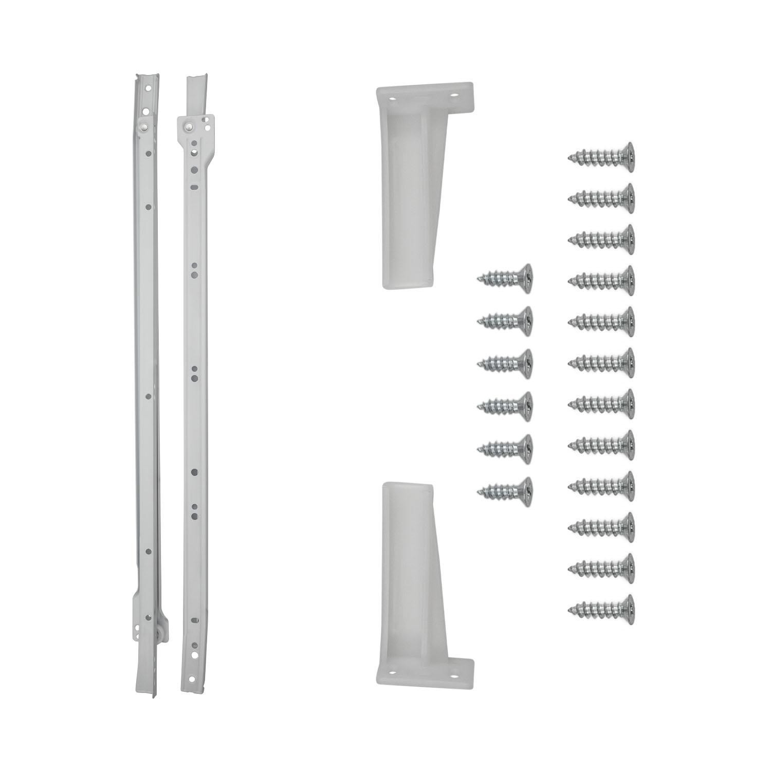 Coulisse de tiroir Euro en acier blanc 20"
