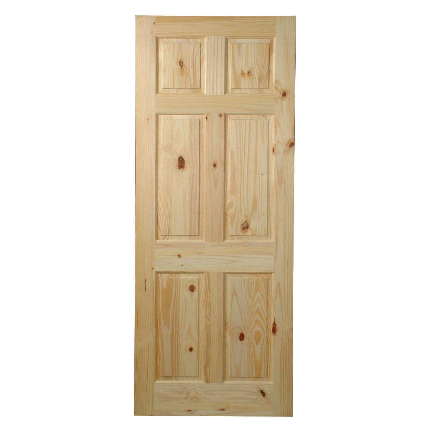 24" x 80" Knotty Pine 6-Panel Interior Door