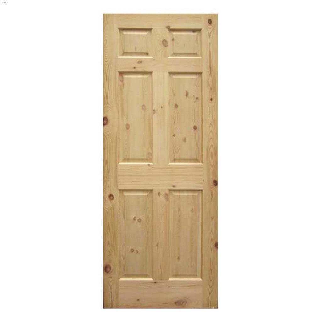 30" x 80" 6-Panel Knotty Pine Interior Door 
