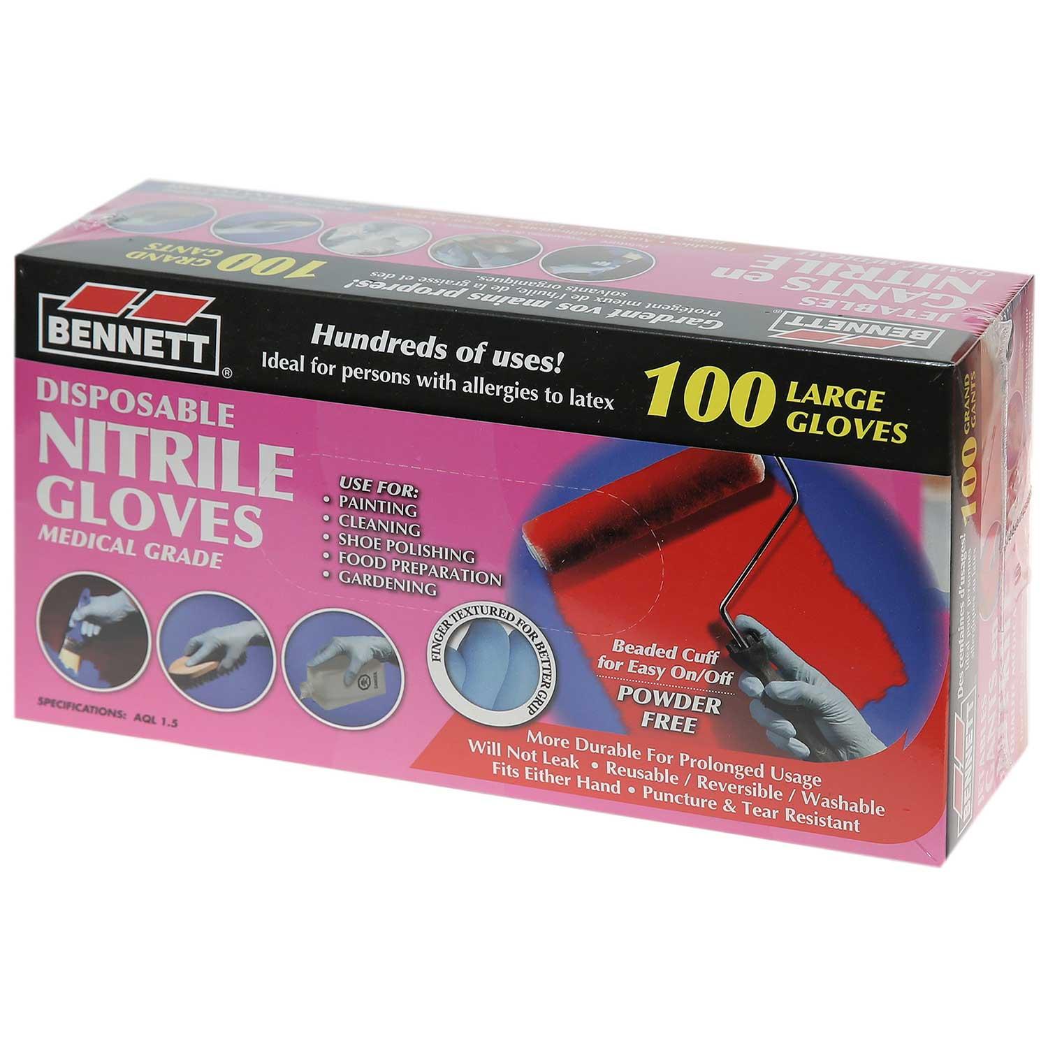 Très grands gants jetables nitrile bleu-100/boîte