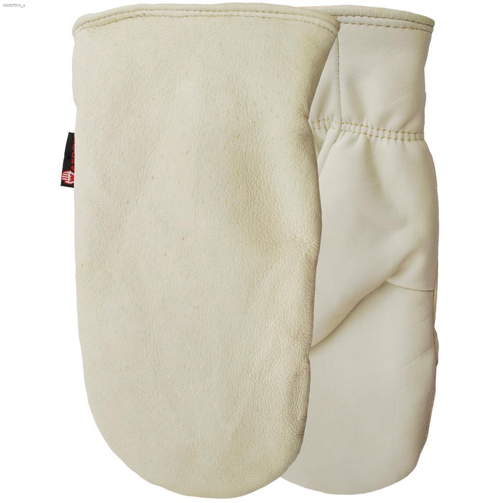 Très grands gants courts d'enfilage en cuir White Out