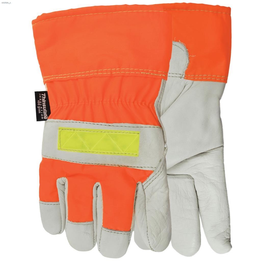 Gants Flashback hiver cuir orange sécurité haute visibilité
