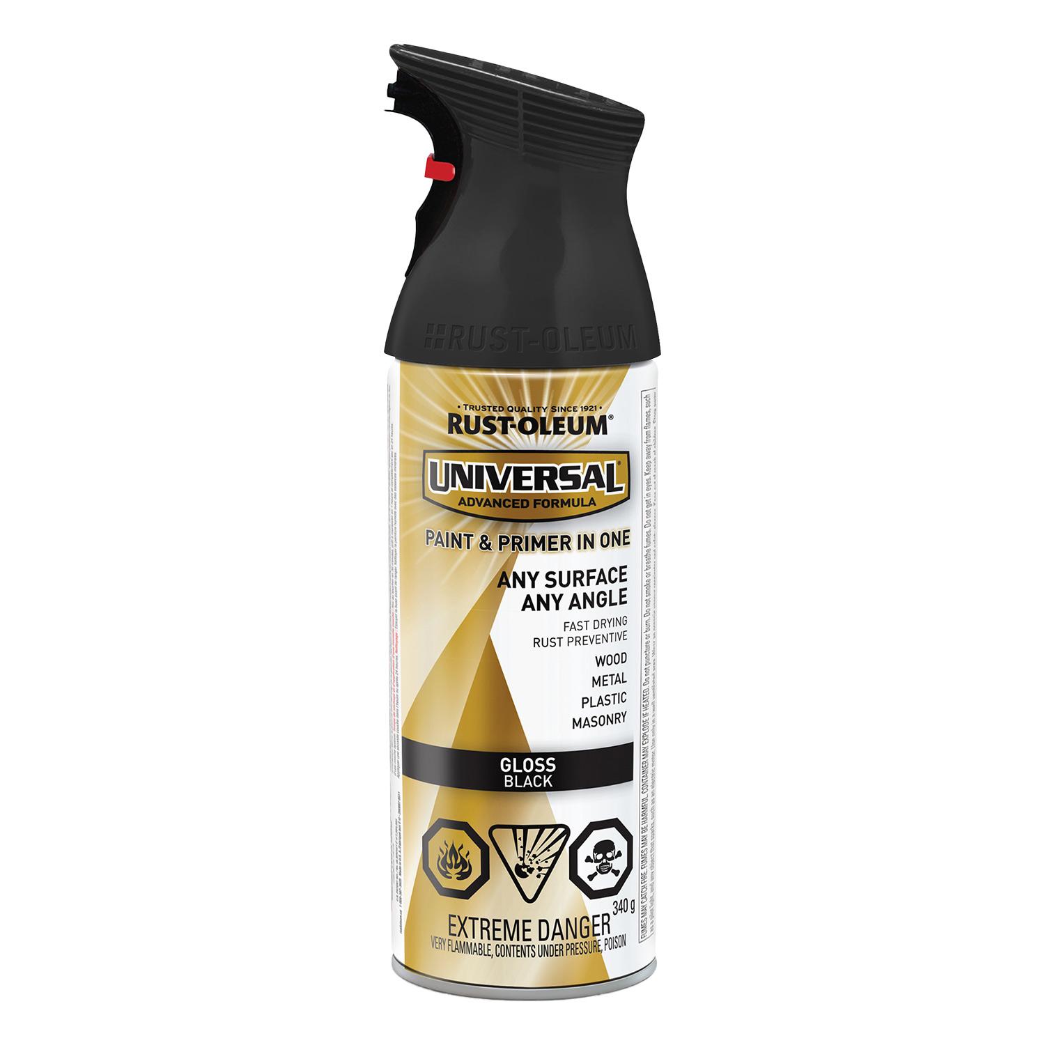 Peinture + Apprêt Noir Universel Lustré Émail 340 g
