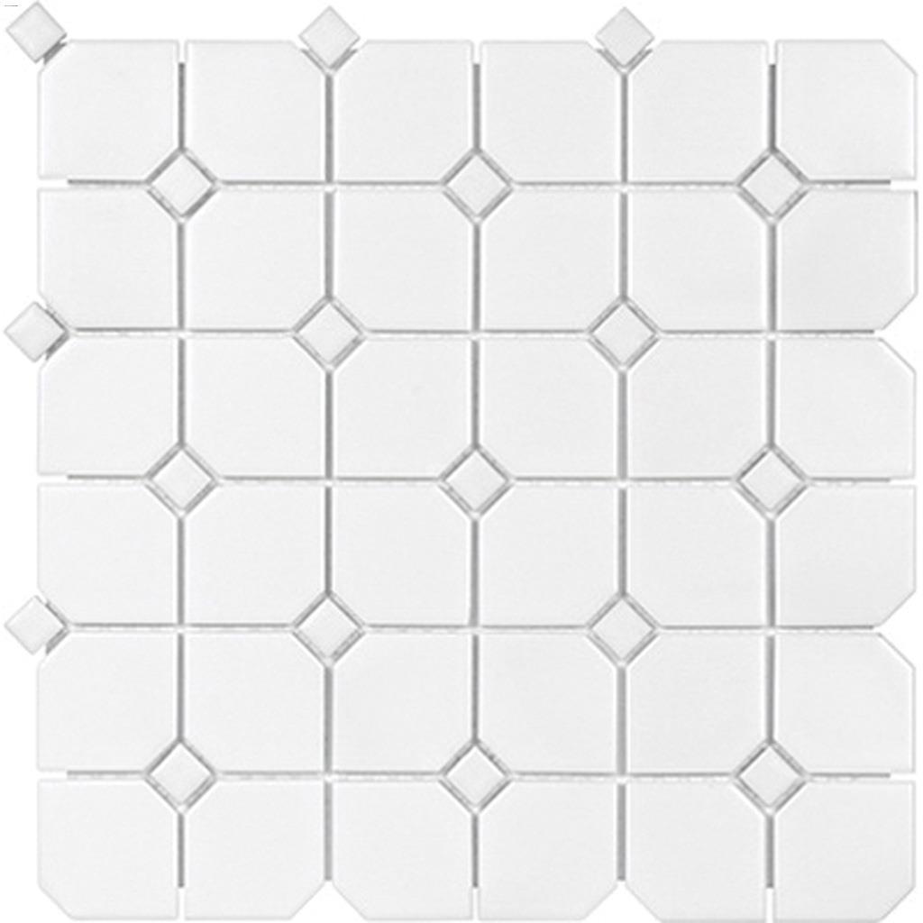 Mosaïque Soho blanche avec points blancs 2" x 2" x 1/4"