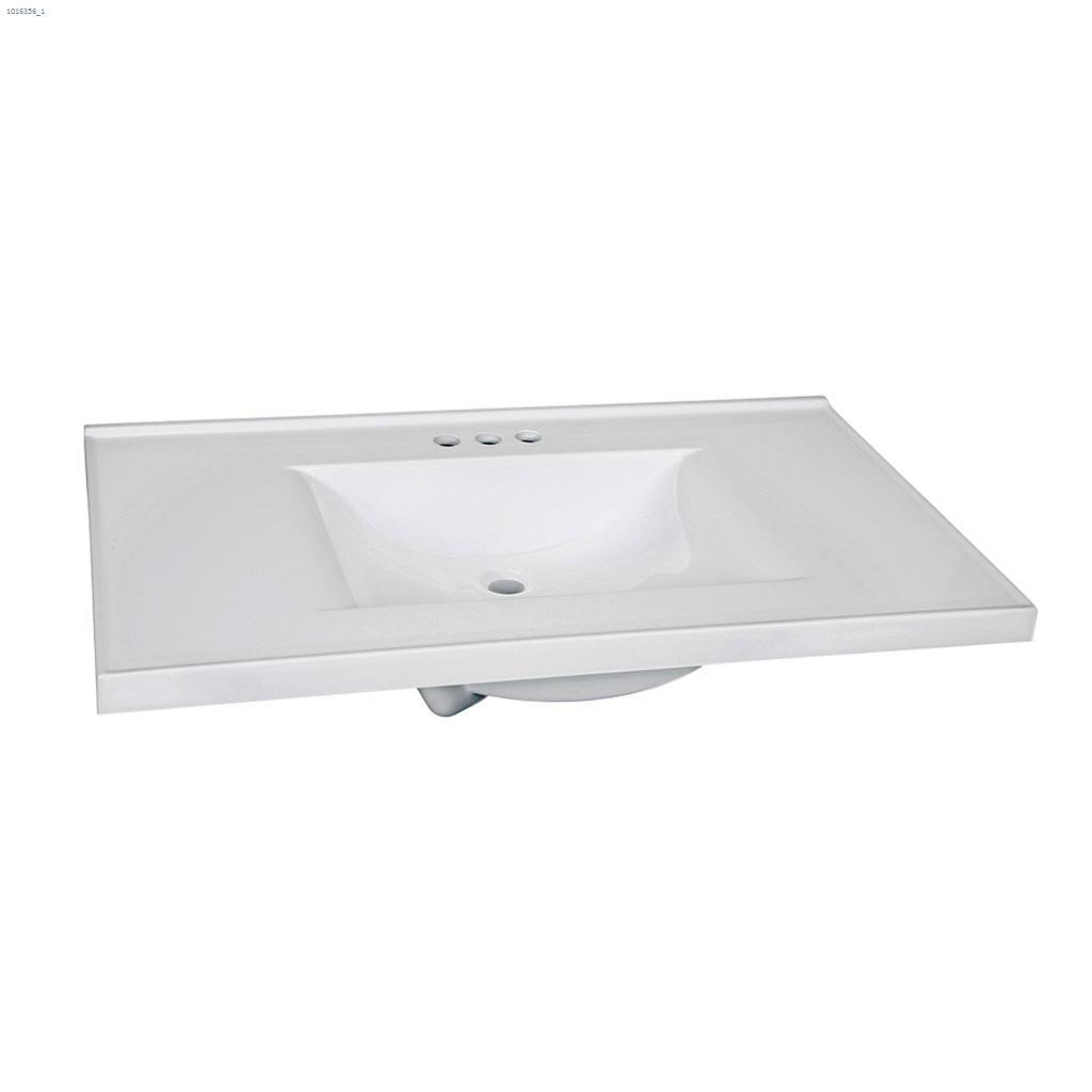 37" x 22" White Marble Vanity Top