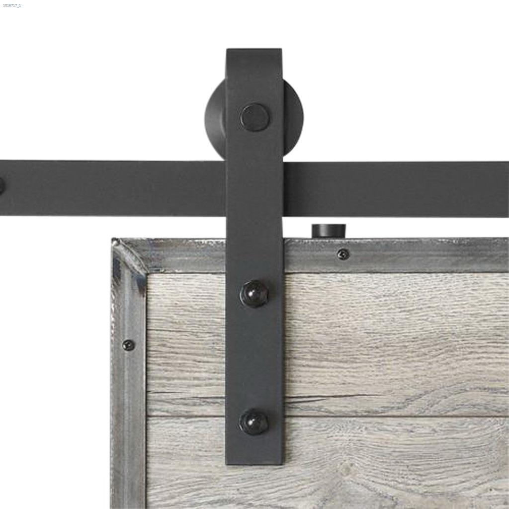 1/4" x 1-9/16" x 96" Sand Black Sliding Door Rail System