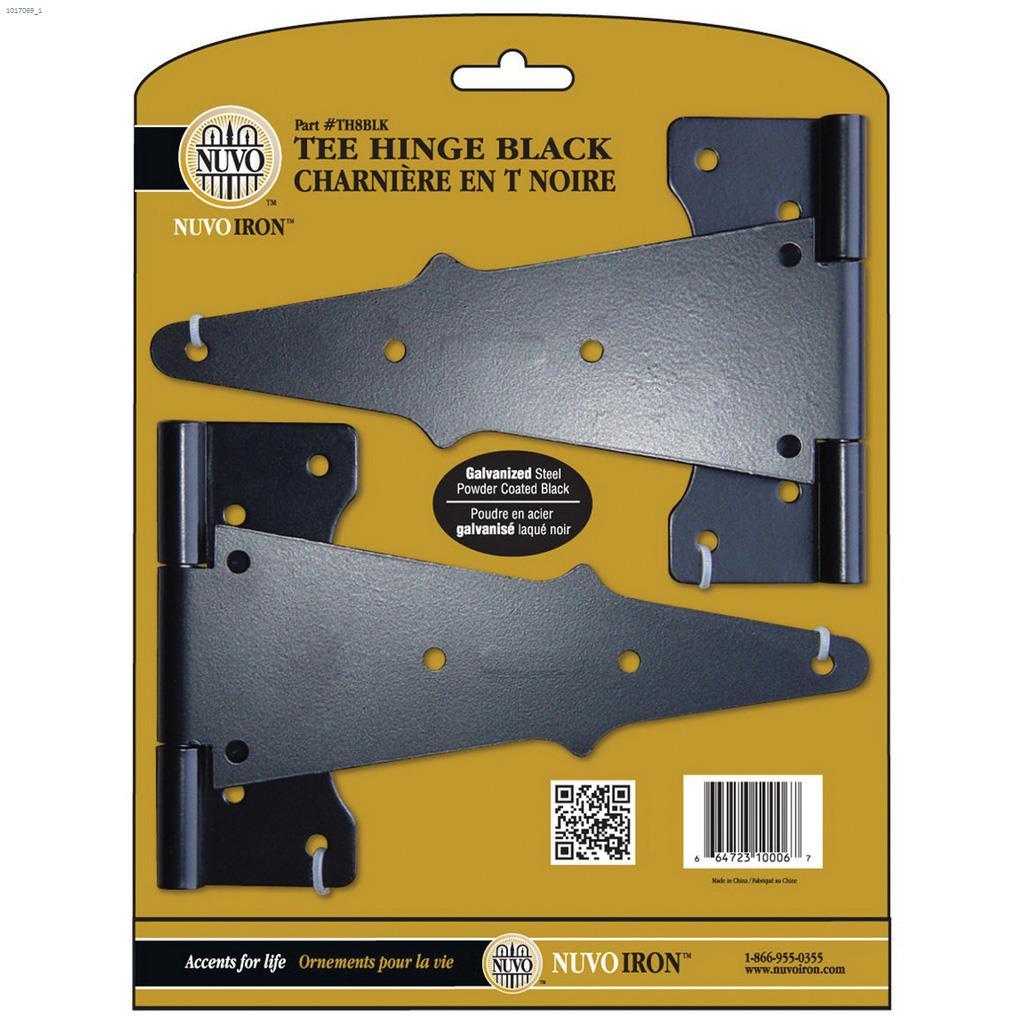 Charnière en T en acier galvanisé noir 8"