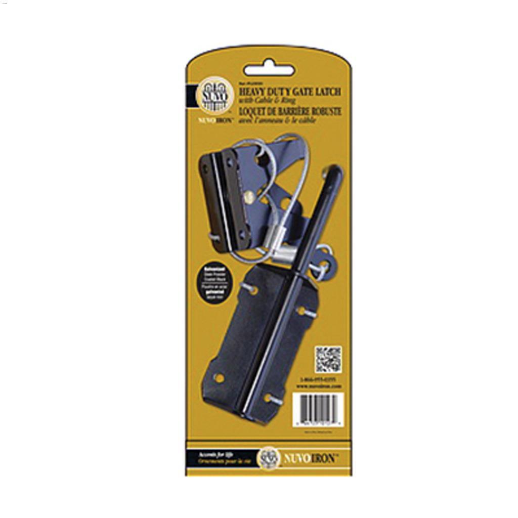 Loquet de portail robuste en acier galvanisé noir 10"