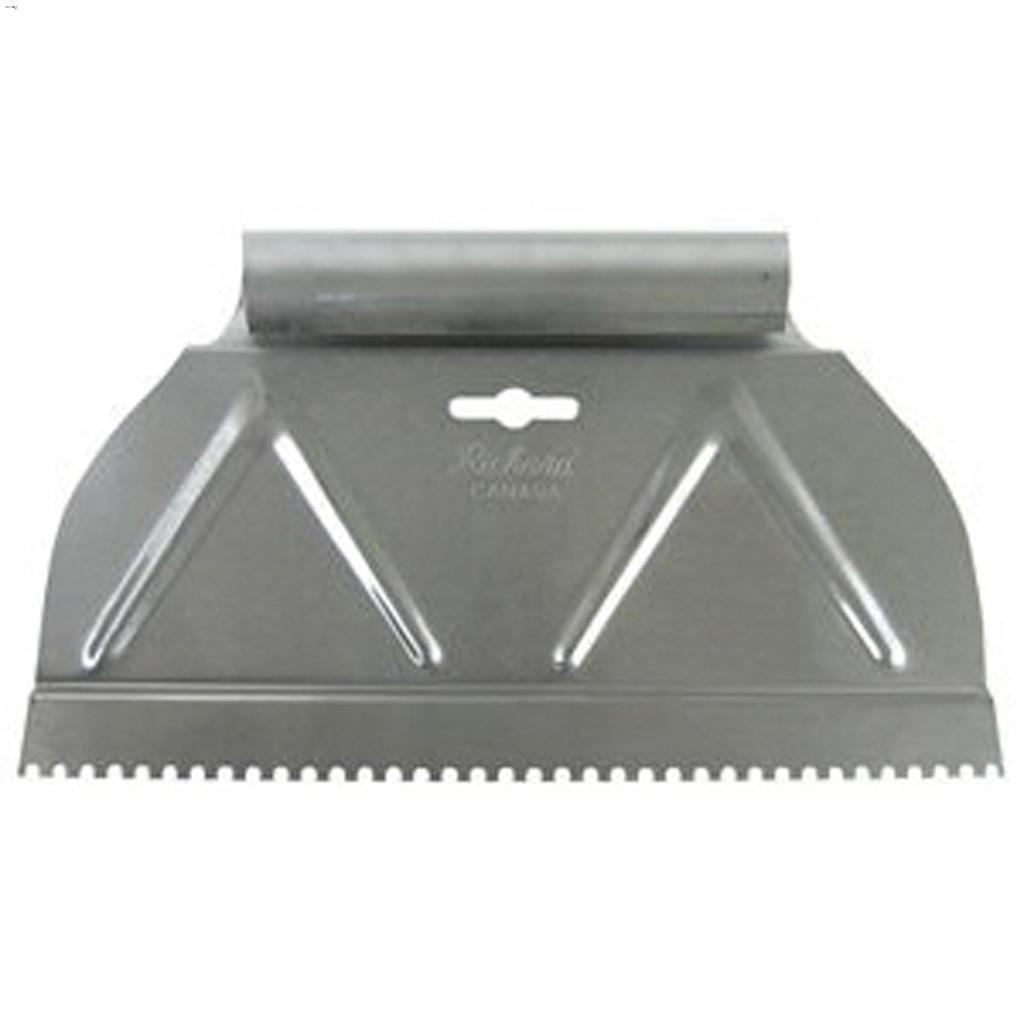 9" Satin Round 1/8" Notch Adhesive Spreader