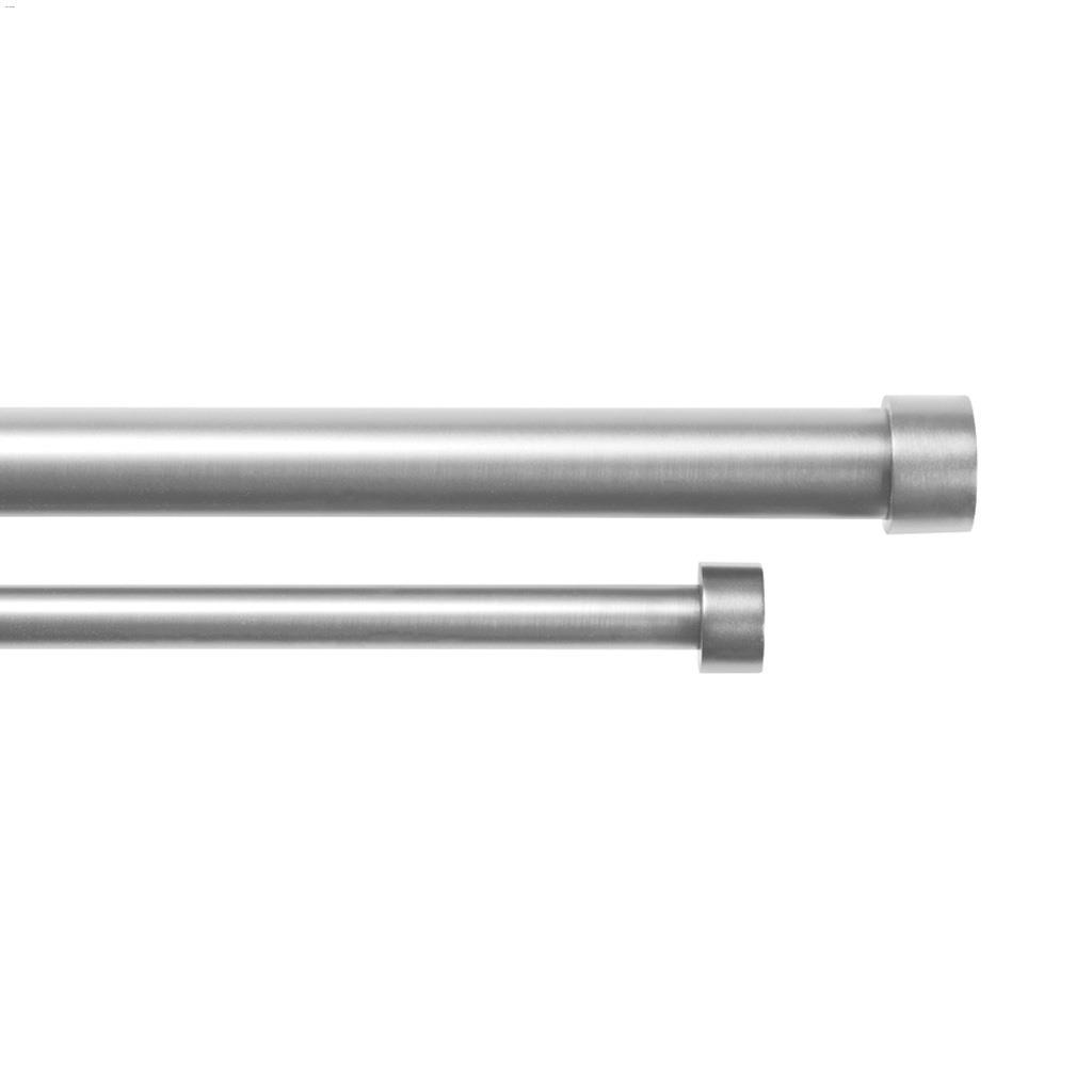 36 - 72" Nickel Cappa Modern Adjustable Curtain Rod Set
