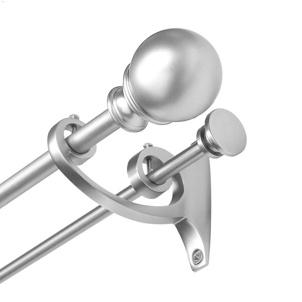 48 - 88" Nickel Diverge Modern Adjustable Curtain Rod Set