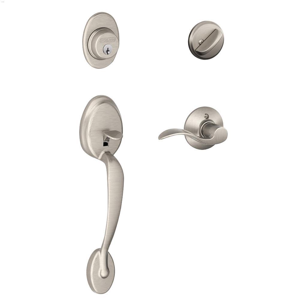 Plymouth Grip Set Accent Lever Satin Nickel