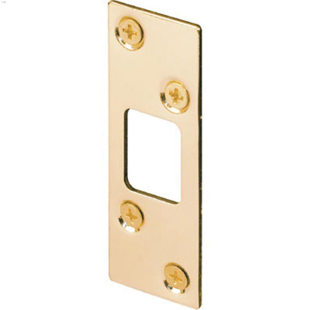 3-5/8" x 1-1/4" Brass Plated Security Carded Deadbolt Strike