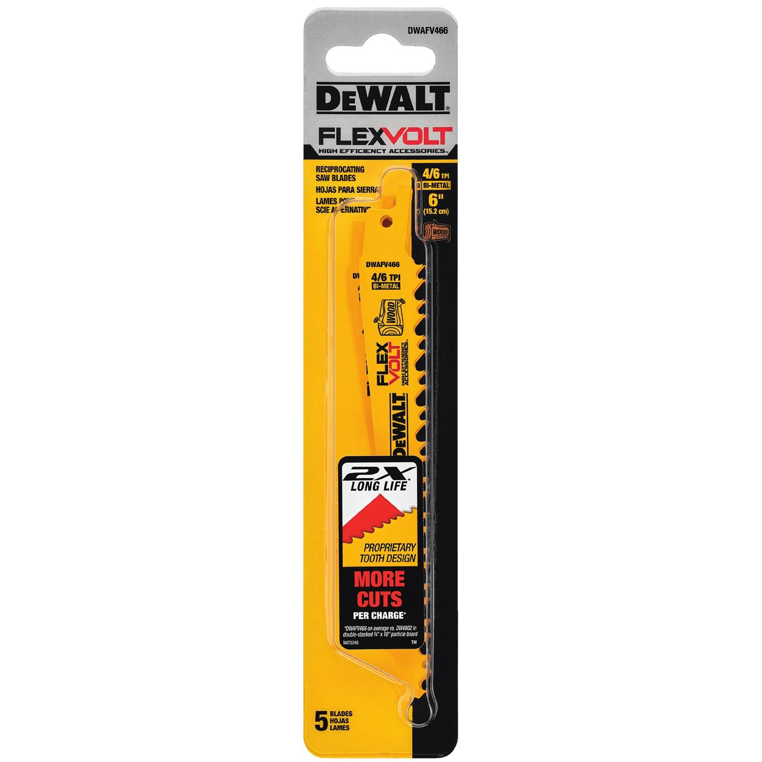 Flexvolt 6" 36 Teeth Reciprocating Saw Blade-5/Pack