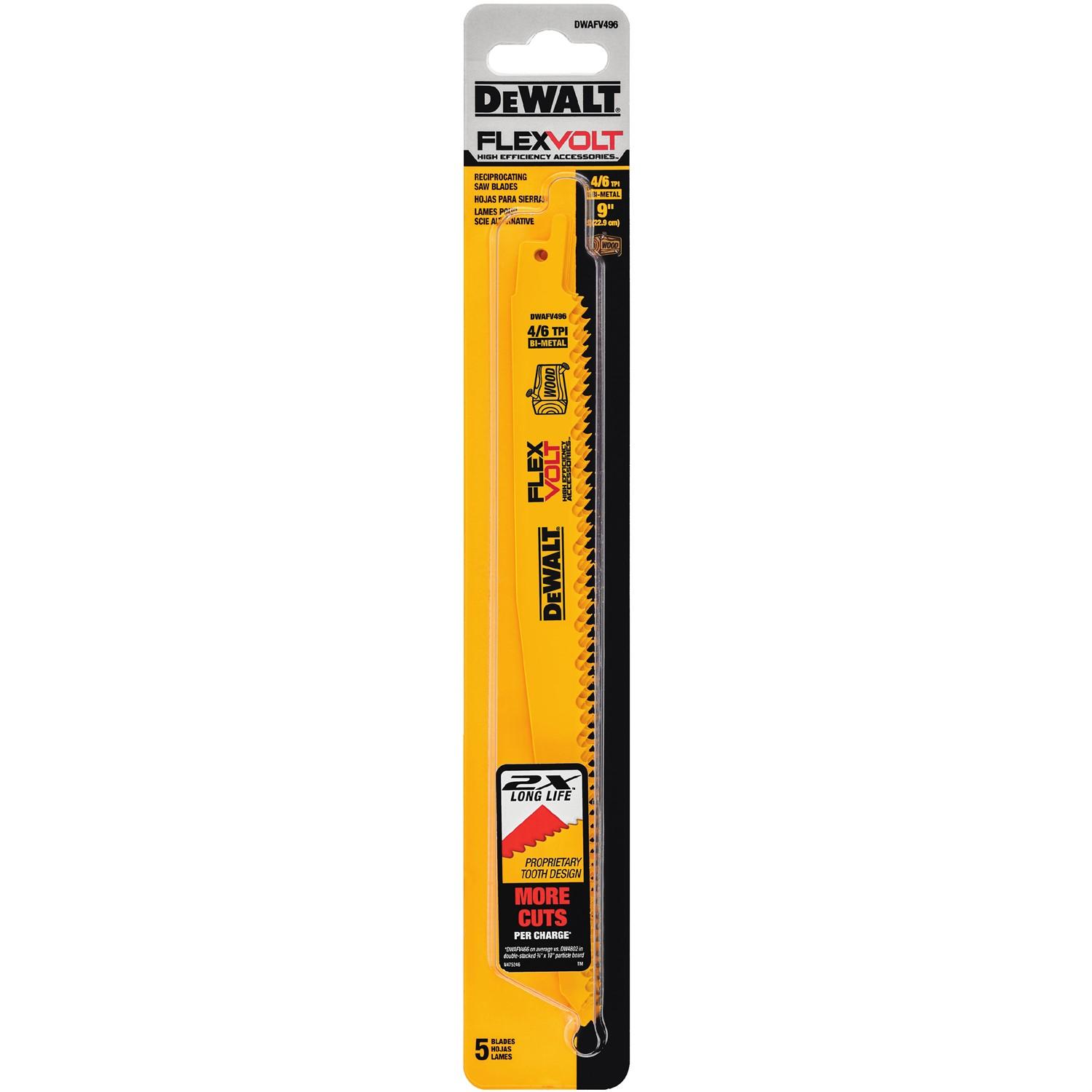 Flexvolt 9" x 0.045" 6 TPI Reciprocating Saw Blade-5/Pack