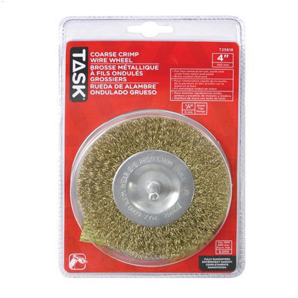 4" Coarse Brass Coated Steel Crimp Wire Wheel