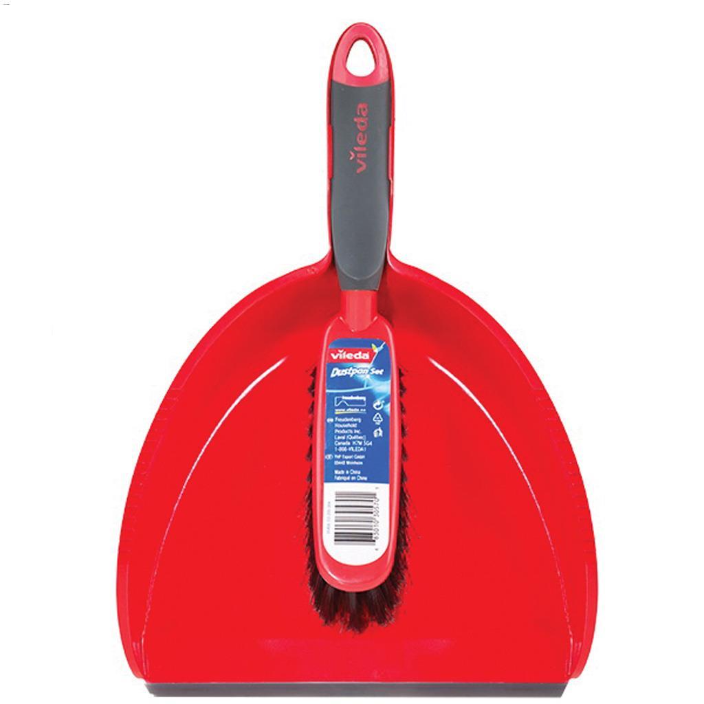 Ens. porte-poussière rouge en fibres Power