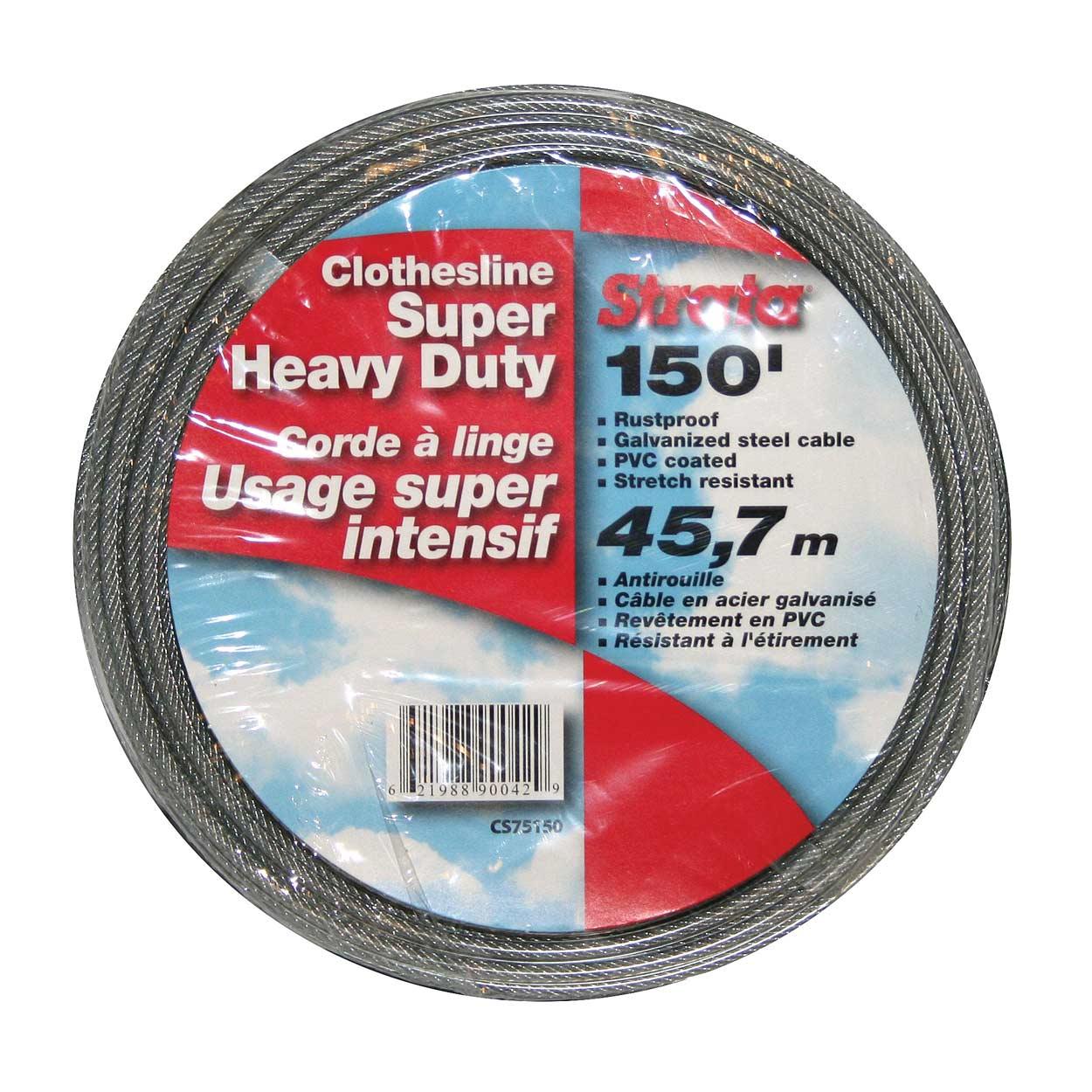 Corde à linge très robuste argentée Strata®  3/16" x 150'