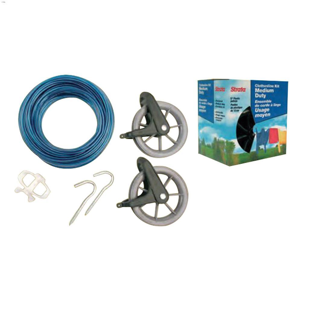 Kit corde à linge usage moyen bleue Strata®  150'