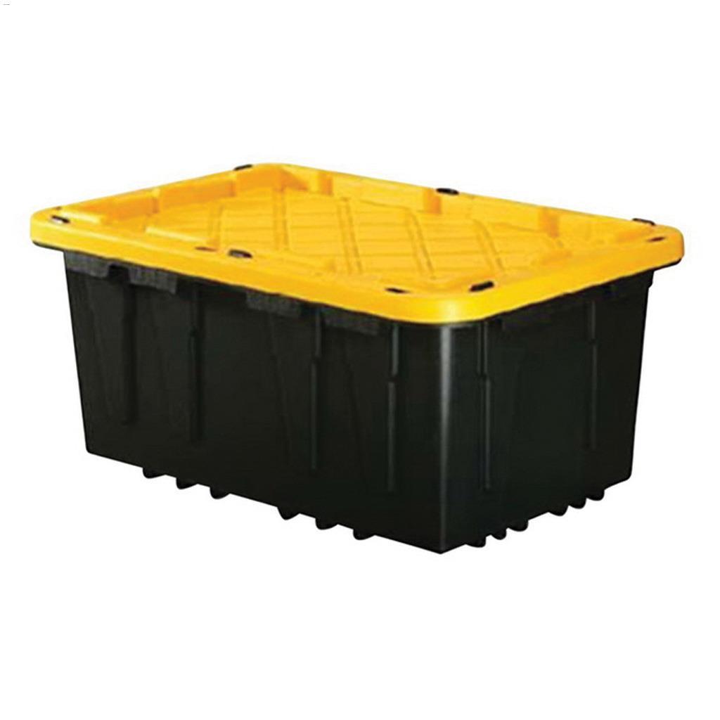 Boîte robuste en plastique noir/jaune 102  l