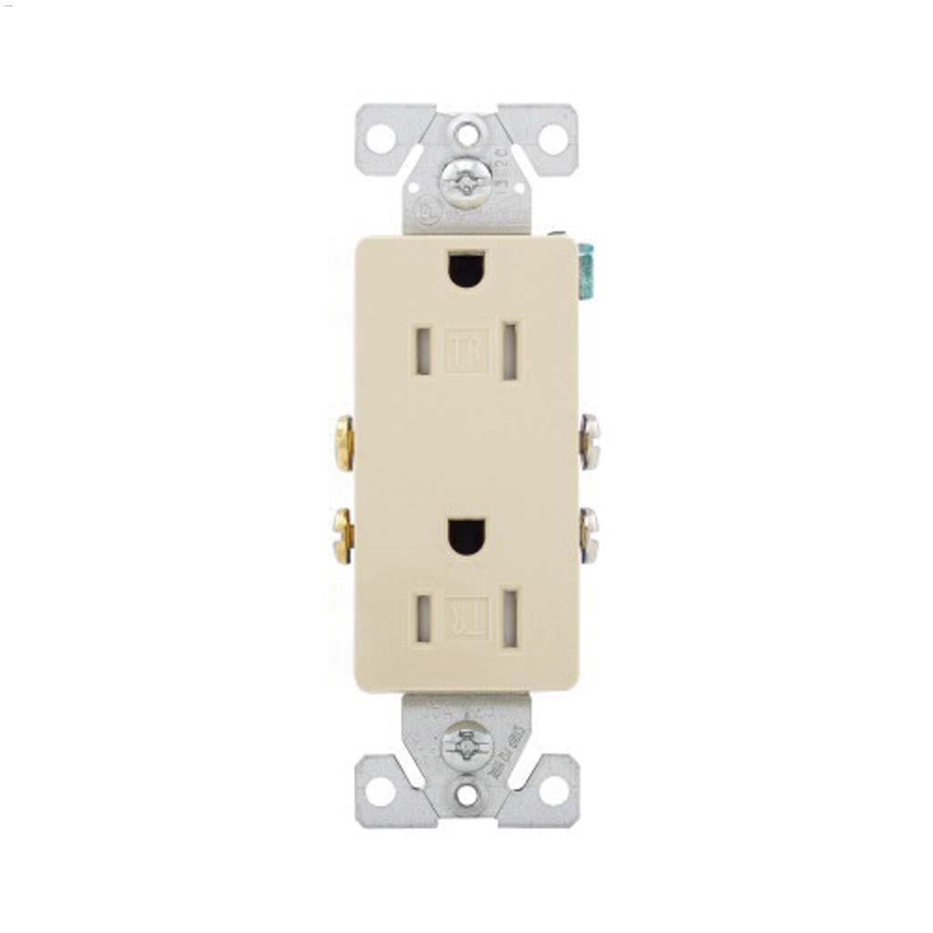 Ivory Decorator Duplex Receptacle 15A 2P/3W