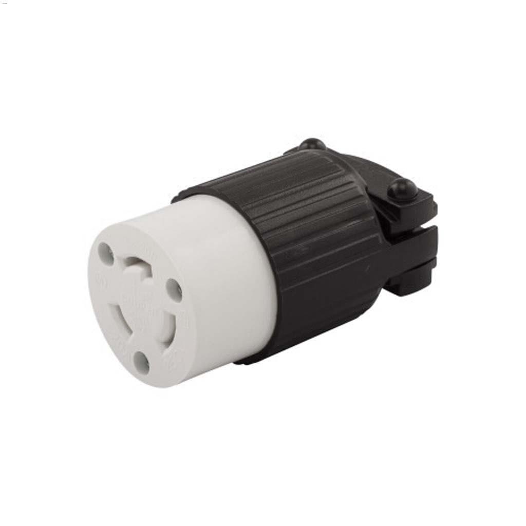 Nylon Black/White Twist Lock Connector 20A 250V 2P/3W
