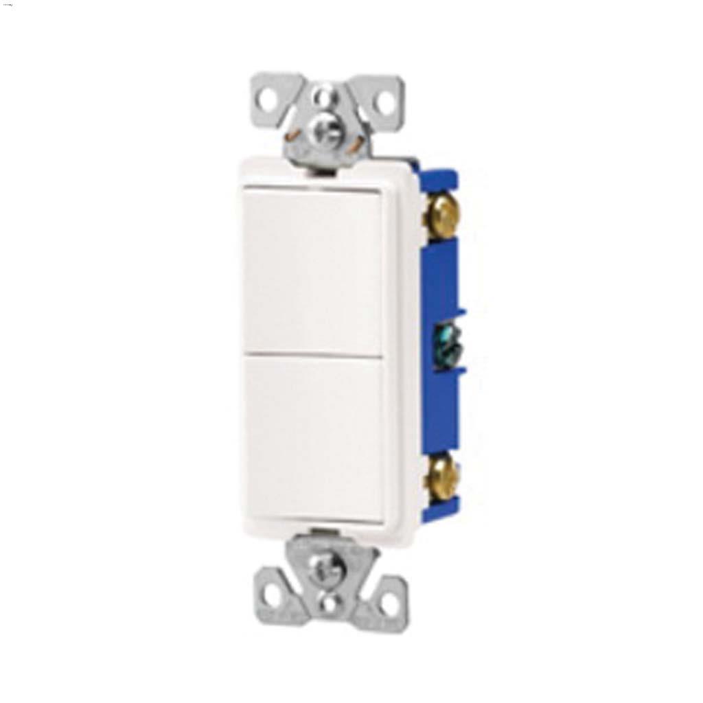 Interrupteur combiné décorateur blanc 15 A, 120/277 V 1 P
