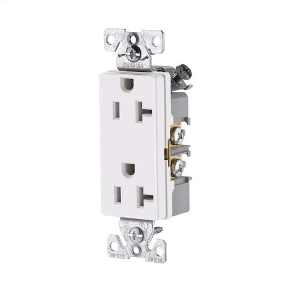 Réceptacle double blanc 20 A 2 P/3 W