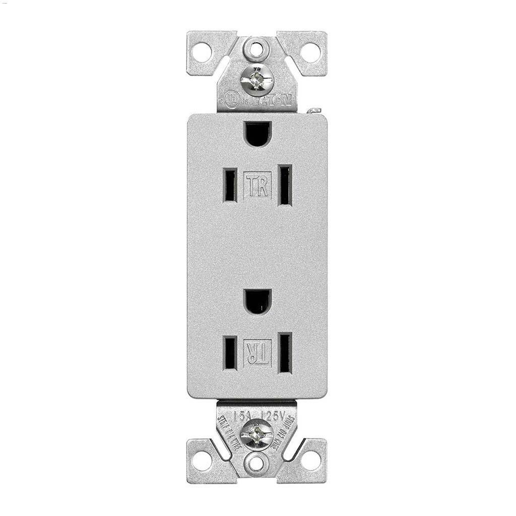 Silver Granite Duplex Receptacle 15A 2P/3W