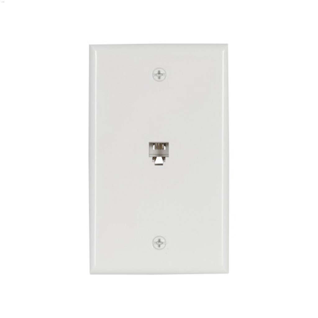 White Telephone Jack Wallplate
