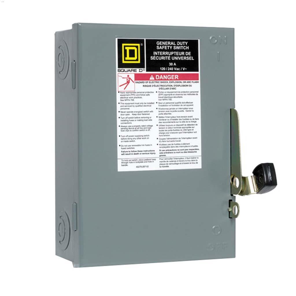 30A 120/240VCA DP déconnecter interrupteur de sécurité