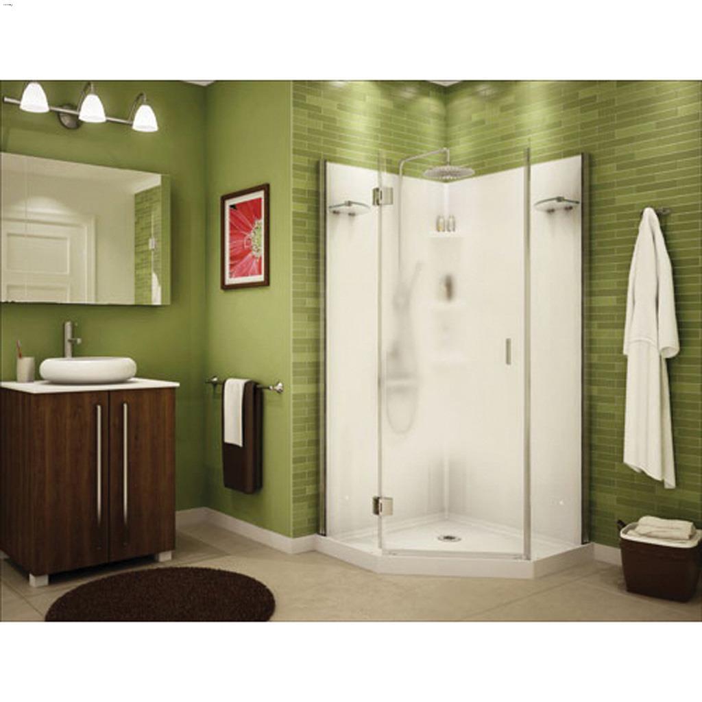 Papaya 36" White Polystyrene 3-Piece Shower Kit