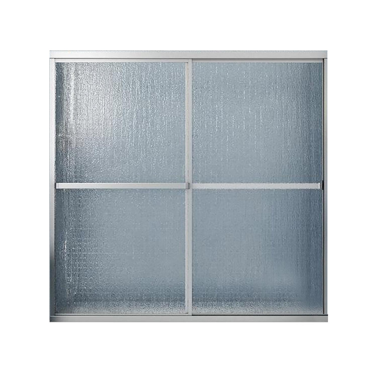 54 - 59-1/2" Chrome Raindrop 2-Panel Sliding Tub Door