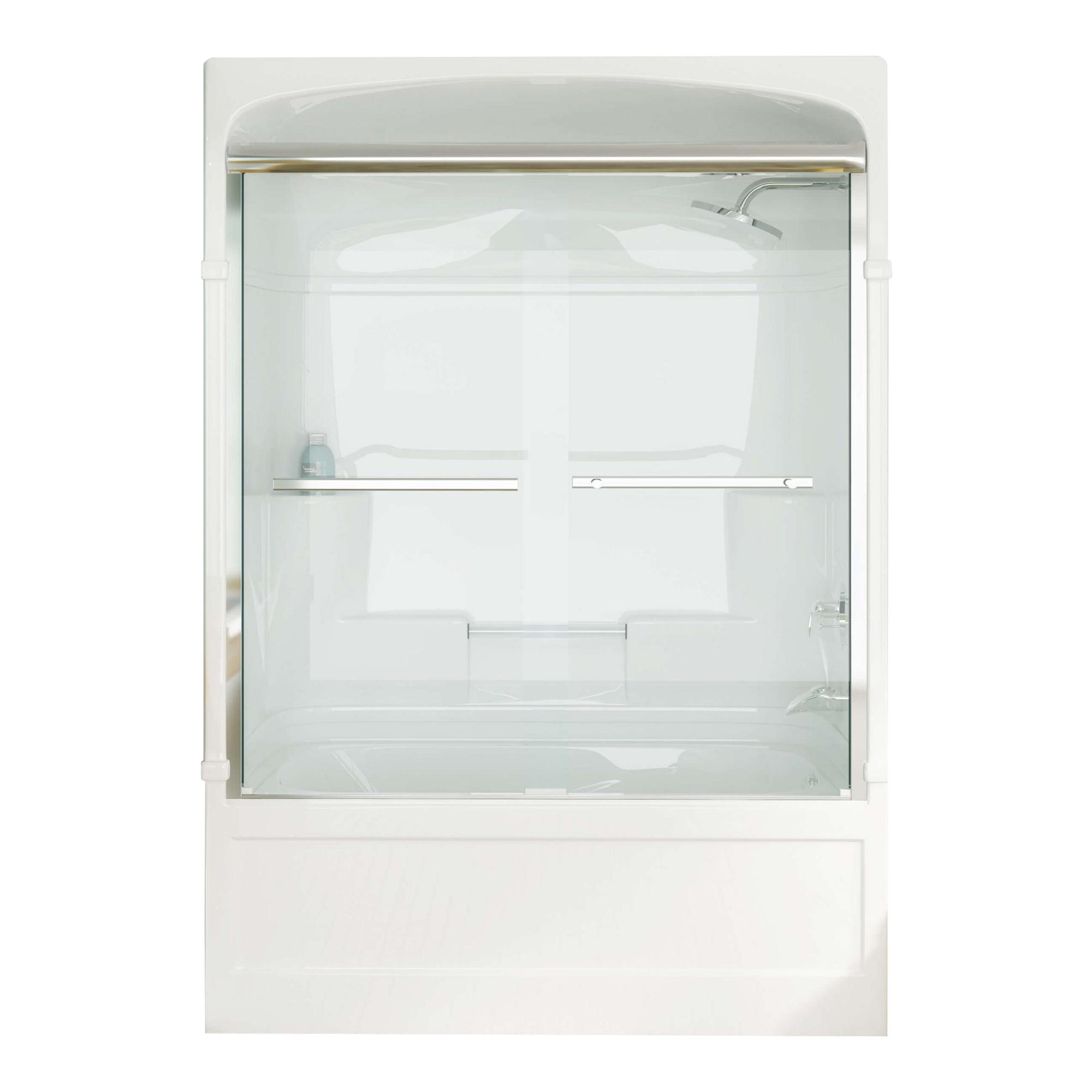 51-3/4 - 52-3/4" Silver Plain Bypass Tub Shower Door