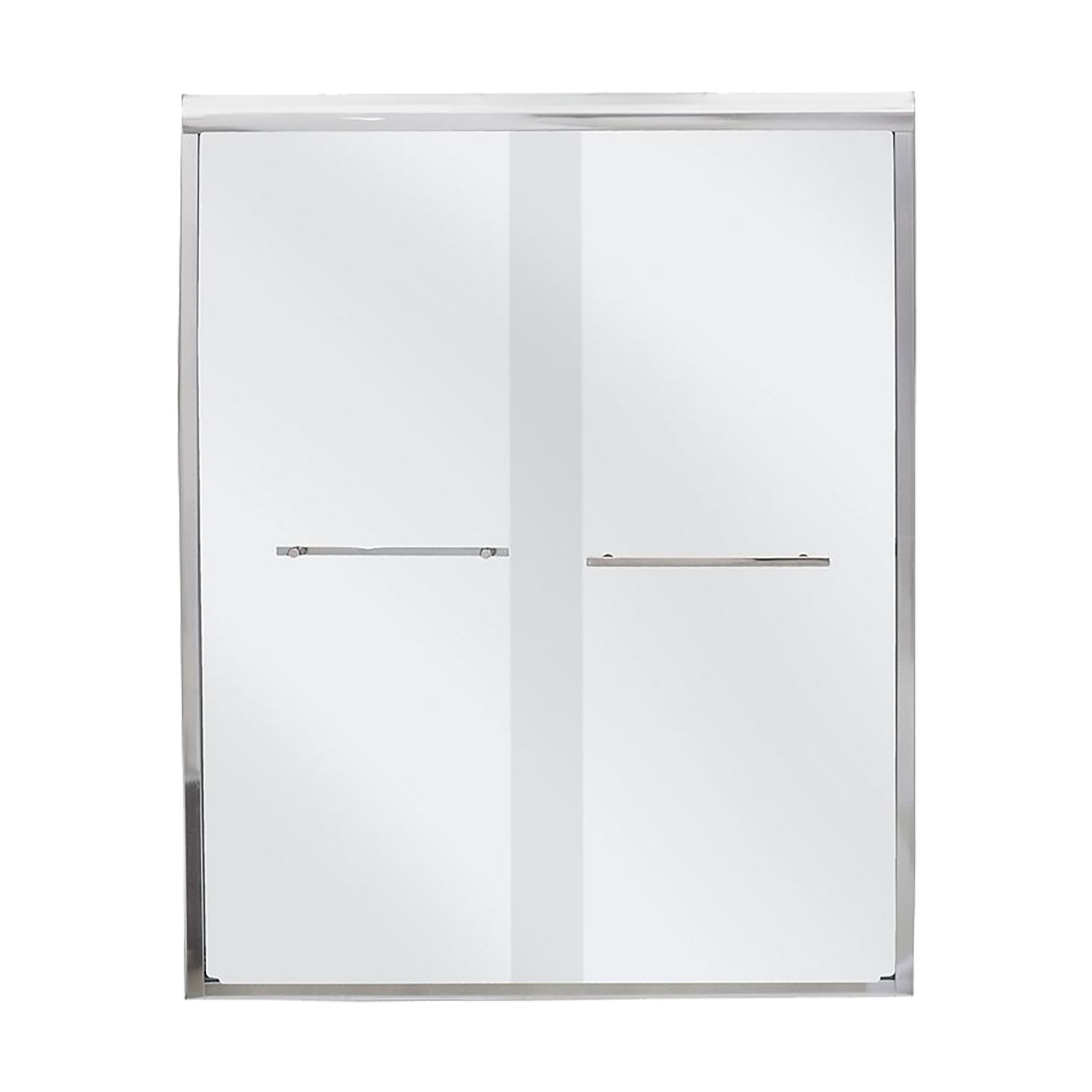 51-1/2 - 52-1/2" Silver Plain Bypass Tub Shower Door