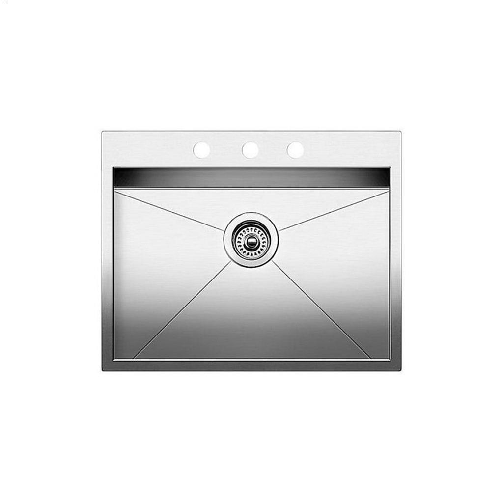 Évier cuisine brossé satiné Quatrus Drop In 1,0 25" x 21"