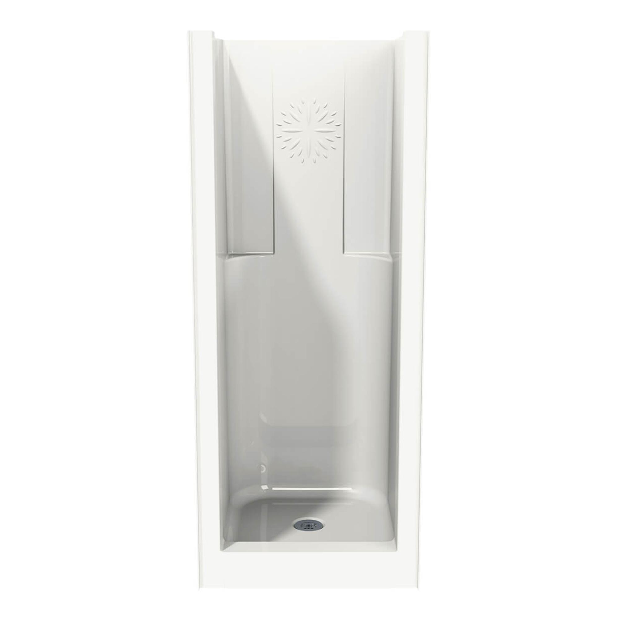 Jasmin White Fiberglass 1-Piece Shower Stall