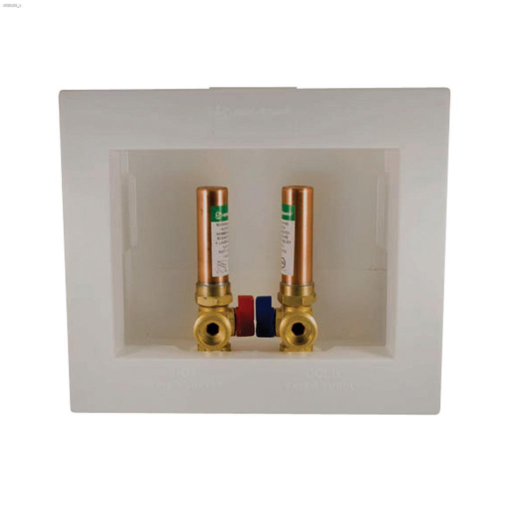 Boîte de machine à laver blanche PEX avec valve d'arrêt 1/2"