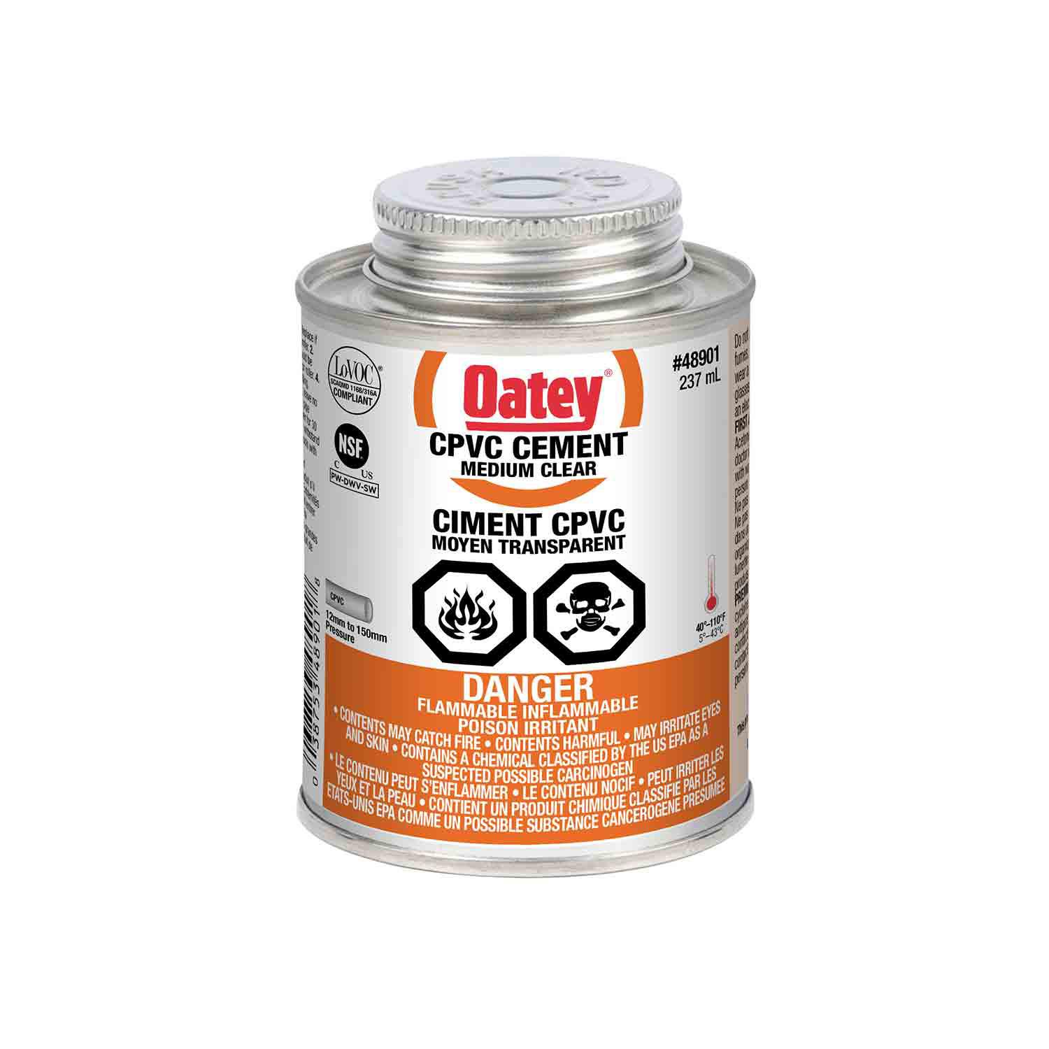 Ciment à CPVC moyen transparent 236 ml